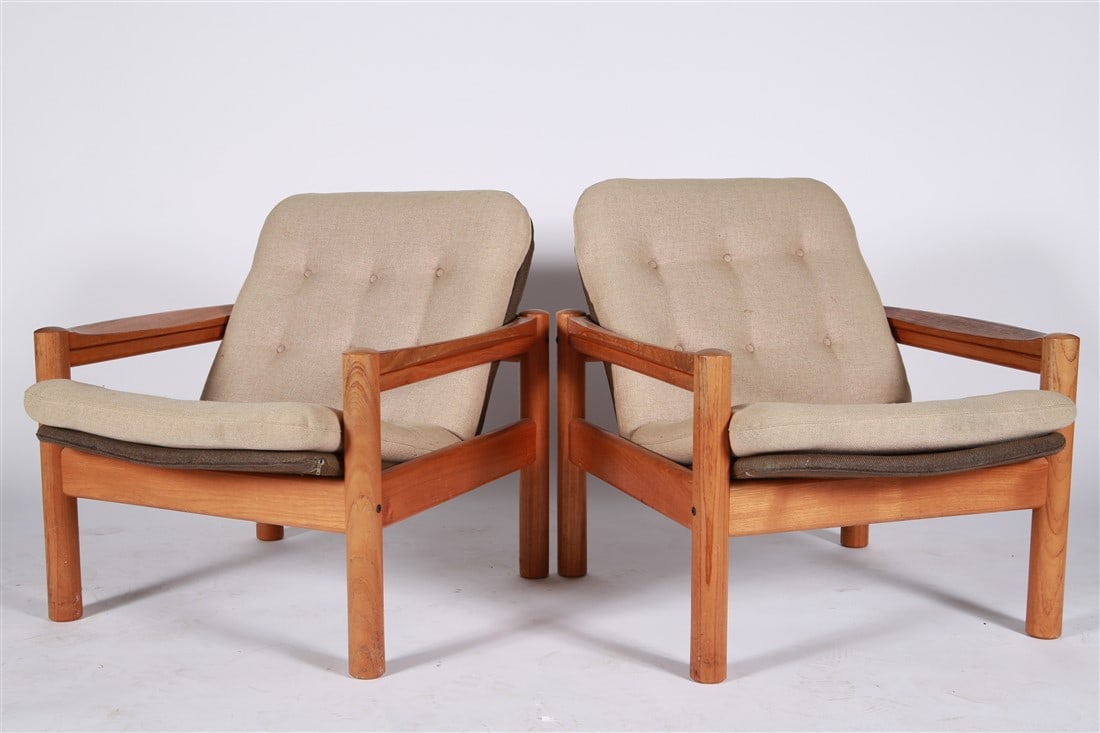 Domino Mobler, Pair of Teak Framed Chairs (1 of 4)