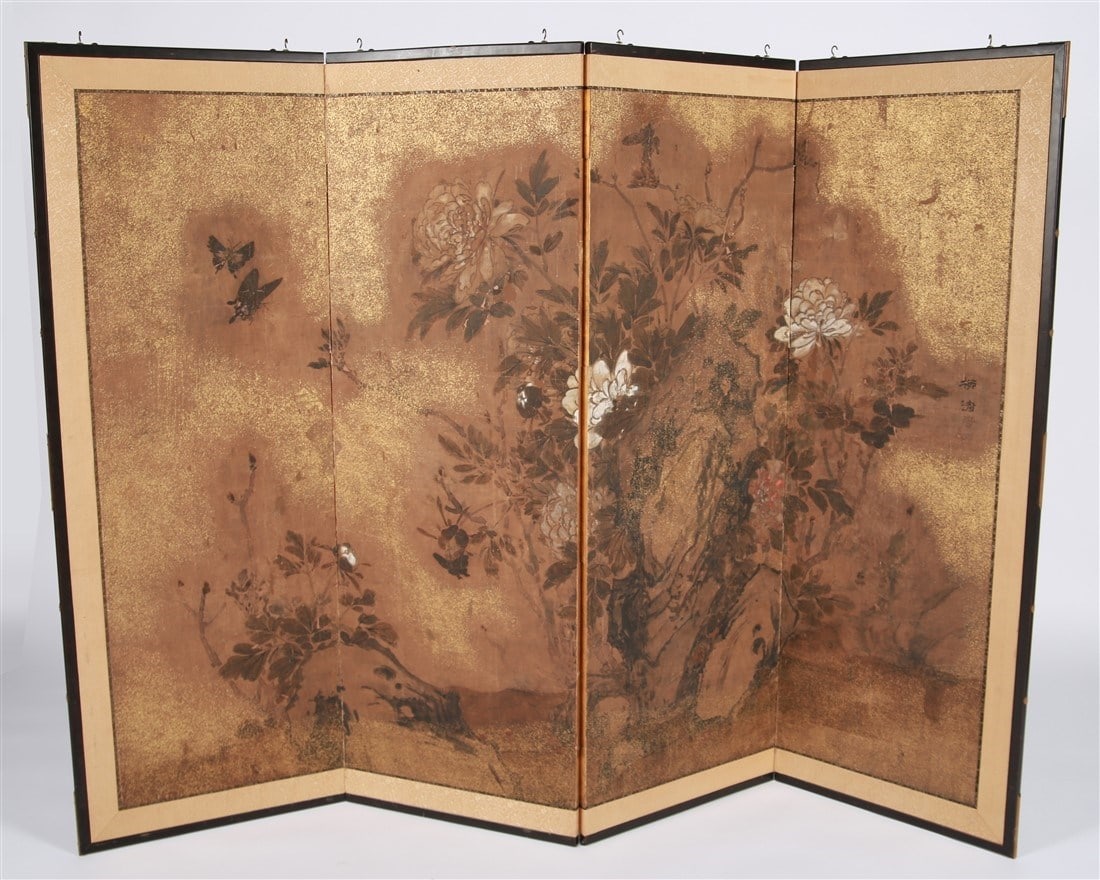 Four-Panel Painted Chinese Screen (1 of 9)