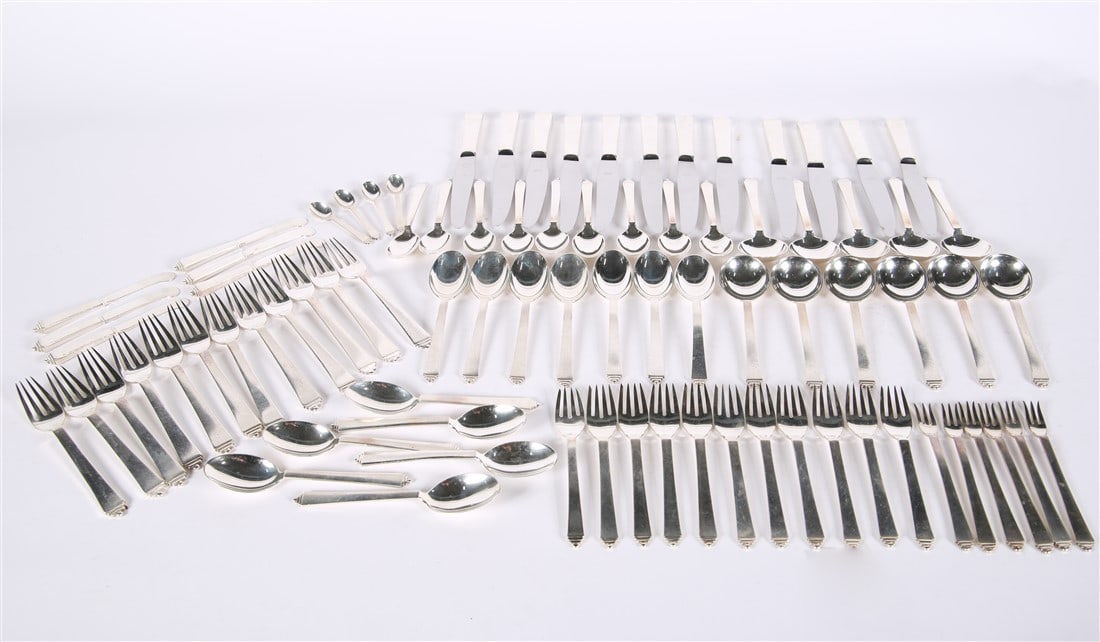 Georg Jensen, "Pyramid" Sterling Silverware Set (1 of 5)
