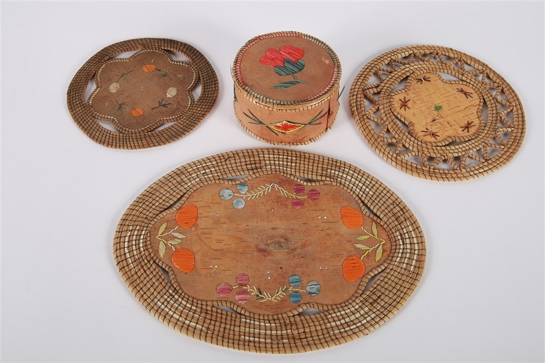 Collection of Four Quill and Bark Items (1 of 10)