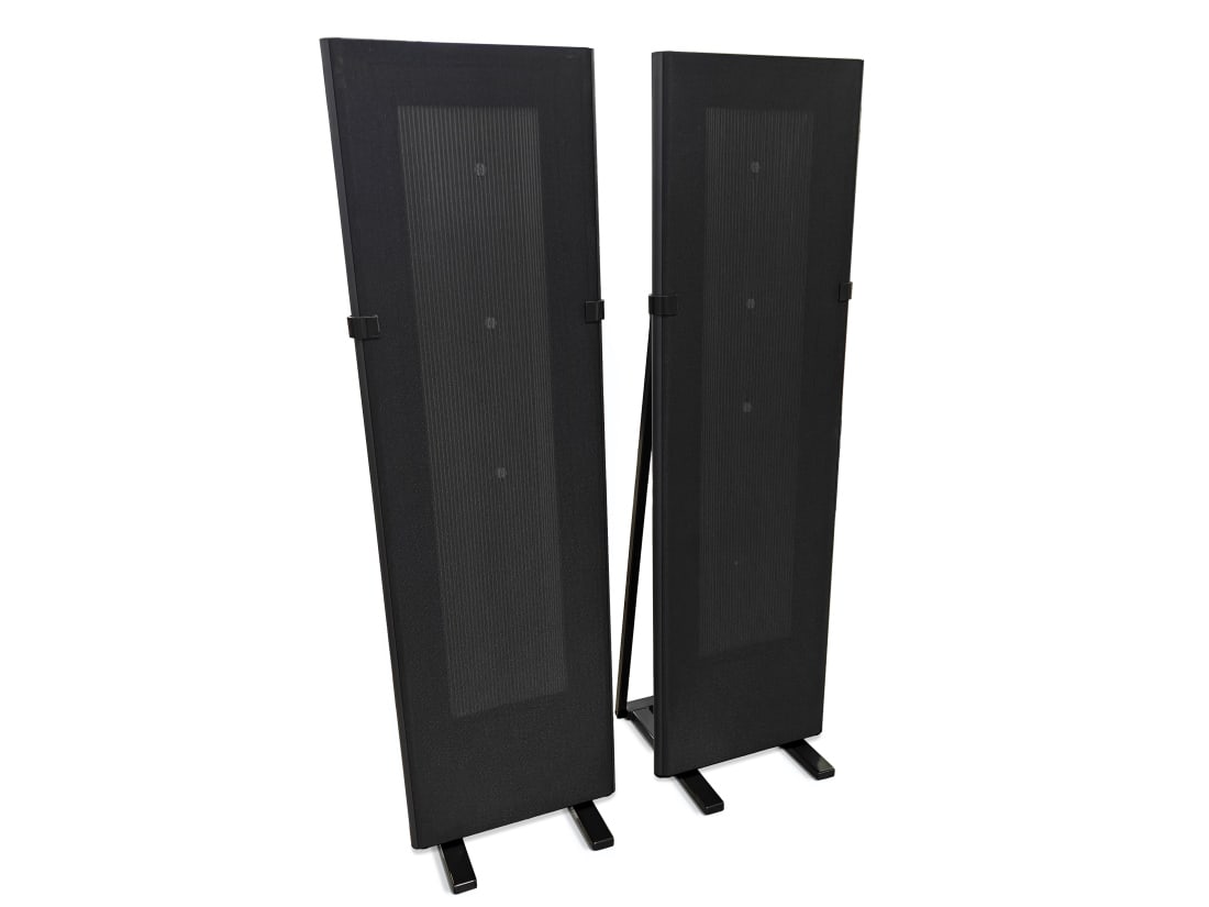 Magneplanar MG 1.7i Speakers: Type - 3 way, full range, quasi ribbon dipole loudspeaker. Frequency Response - 40 Hz – 24,000 Hz (±3 dB) Sensitivity - 86 dB (1W / 1m) Impedance - 4 ohms Power Requirements - Not specified by manu