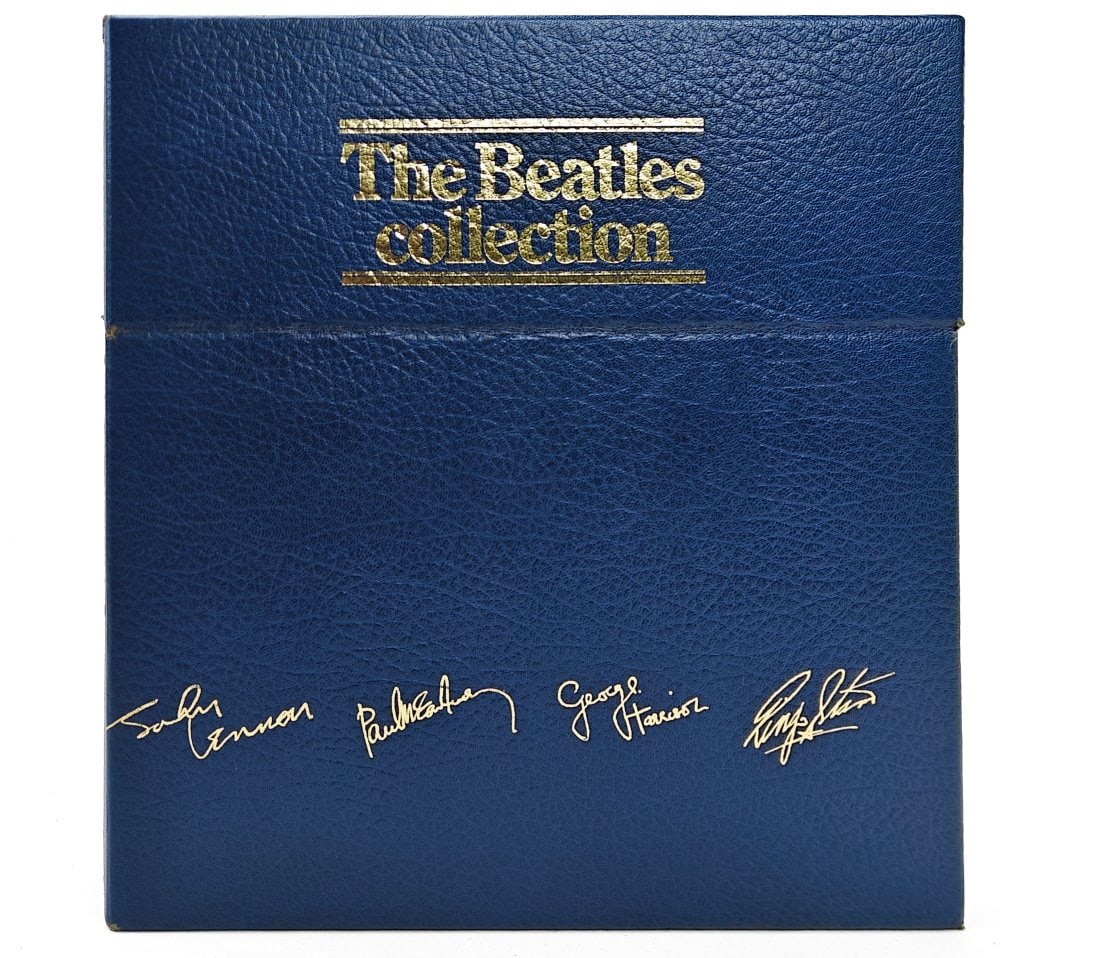 The Beatles Collection Blue Box: The Beatles Collection Blue Box. Thirteen record set of U.S. pressings of the original British catalog with "Rarities".