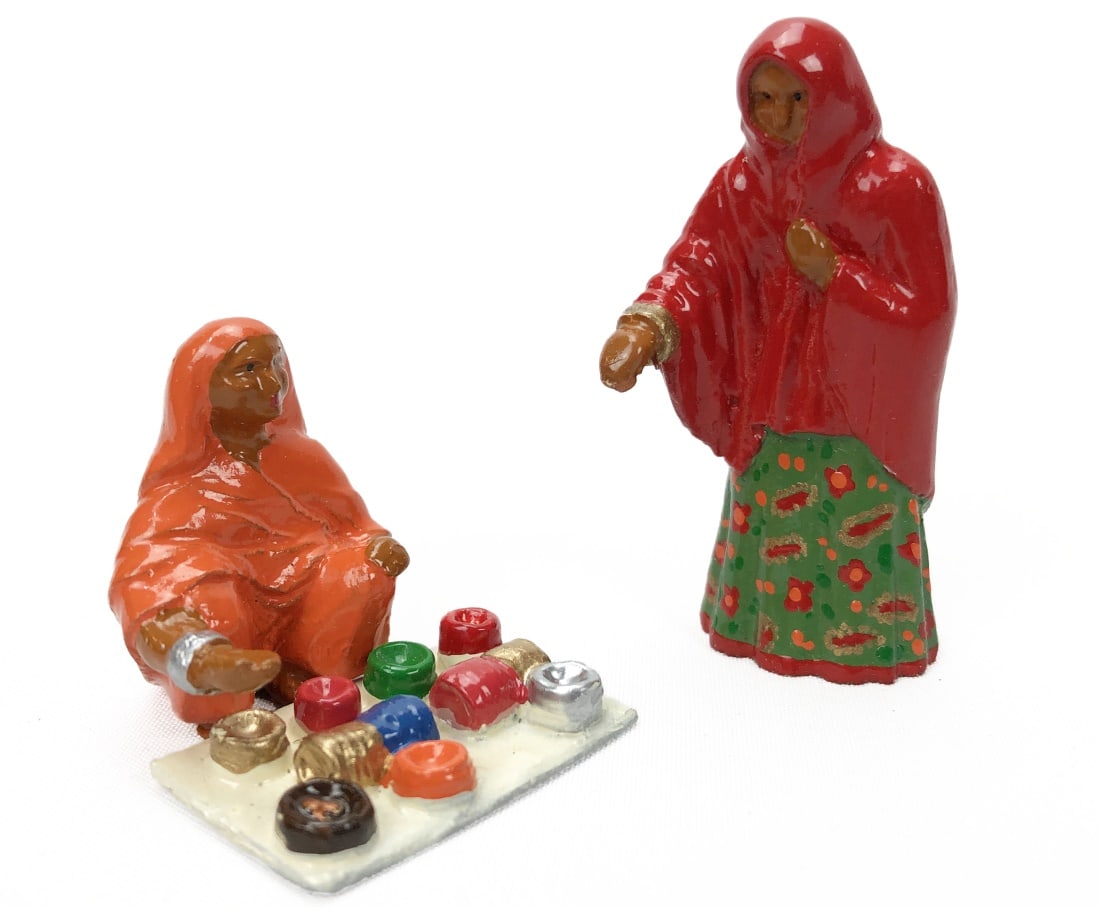 Marlborough - D27 Indian Bazaar: The Bangle Seller: Painted metal. Complete in box. Retired.