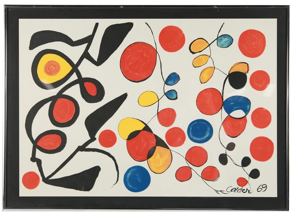 Alexander Calder, "Spring Carnival" Lithograph: Alexander Calder (American, 1898–1976). "Spring Carnival". Lithograph, 1969. Frame: 21 1/2" x 28 1/4". Sight: 17 3/4" x 25 3/8". Framed lithograph titled "Spring Carnival" by artist Alexander Ca