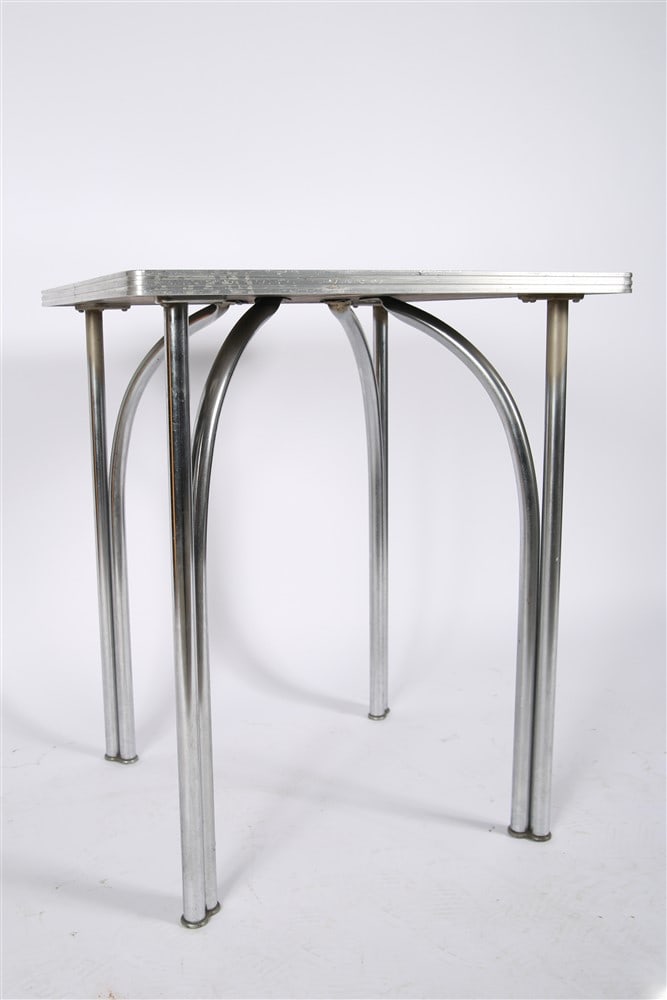 Chrome and Formica Square Table - 4