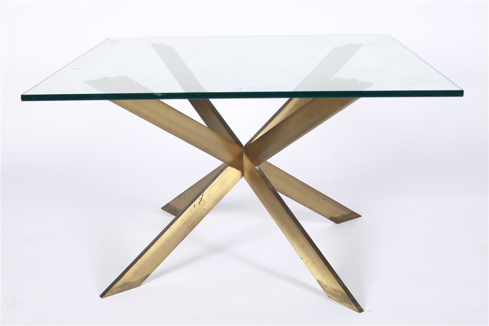 Attrib. Pace, Brass and Glass Cocktail Table (1 of 3)