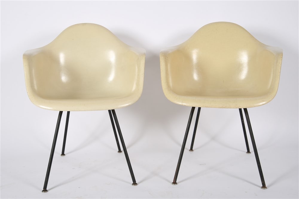 Eames for Herman Miller, Two Parchment DAX Chairs (1 of 6)