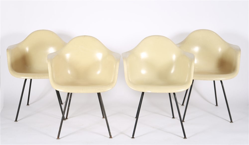 Eames for Herman Miller, Four Parchment DAX Chairs (1 of 6)