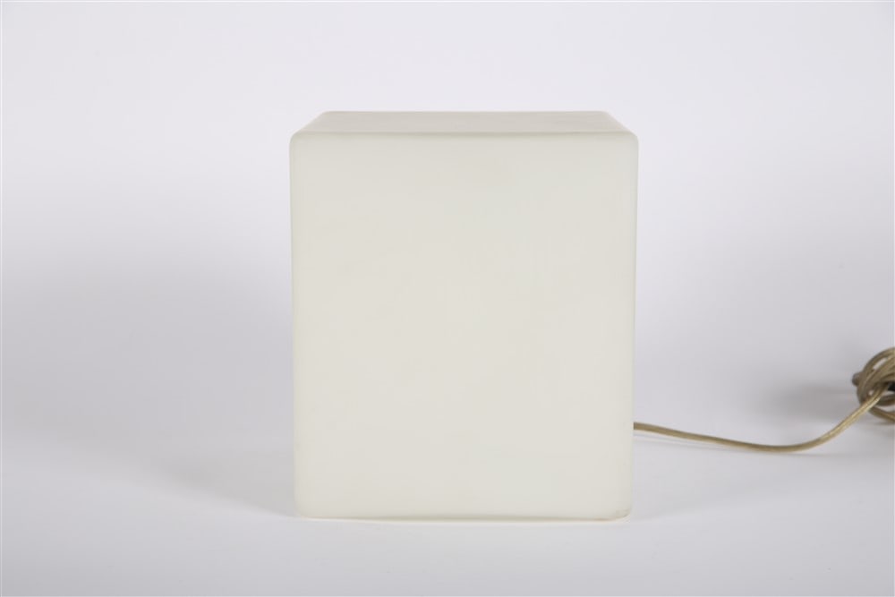Laurel, Frosted Glass Cube Lamp (1 of 3)