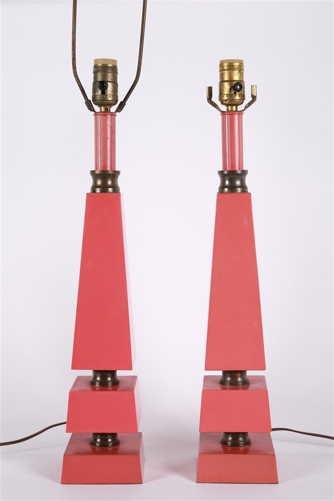 Pair of Pink Deco Style Lamps (1 of 4)