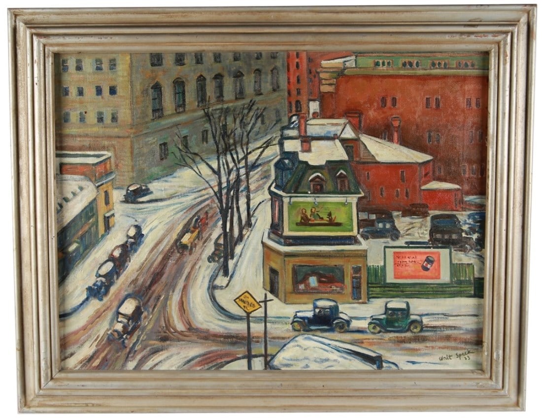 Walter Speck, Oil on Canvas Street Scene (1 of 7)