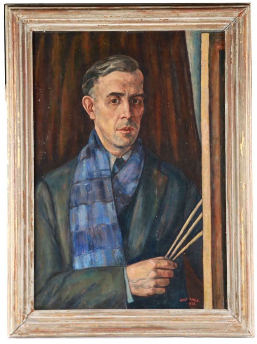 Walter Speck, Oil on Board Self Portrait (1 of 5)
