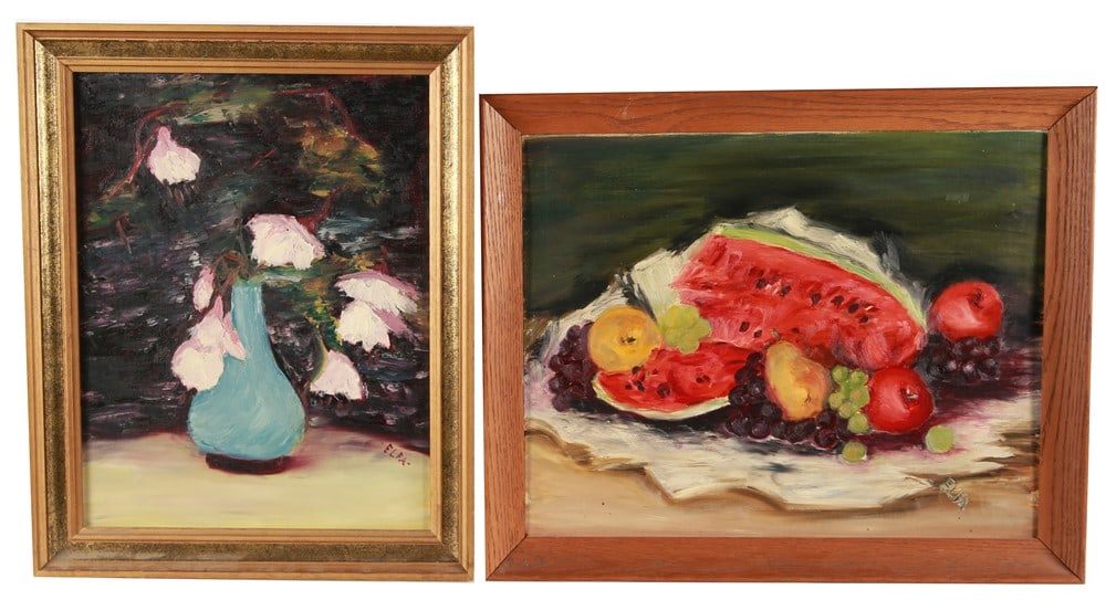 Elfa Burch, Two Oil on Board Still Life Paintings (1 of 9)