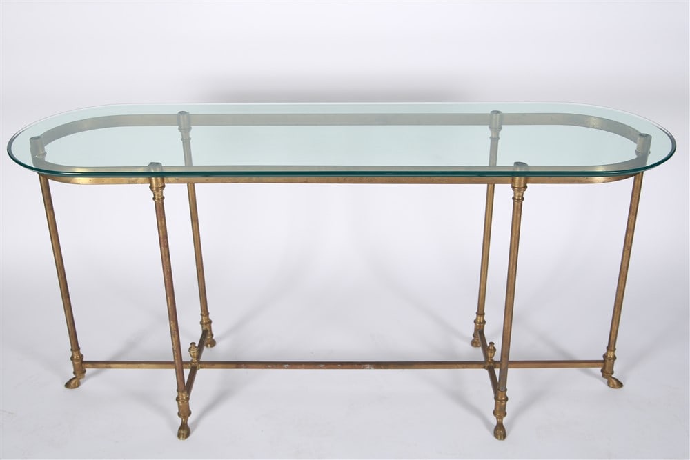 Style of La Barge, Glass and Brass Console Table (1 of 8)