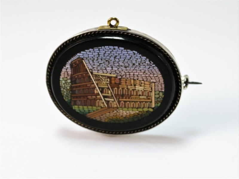 Late 19th C. Micro Mosaic Colosseum Pendant Brooch (1 of 4)