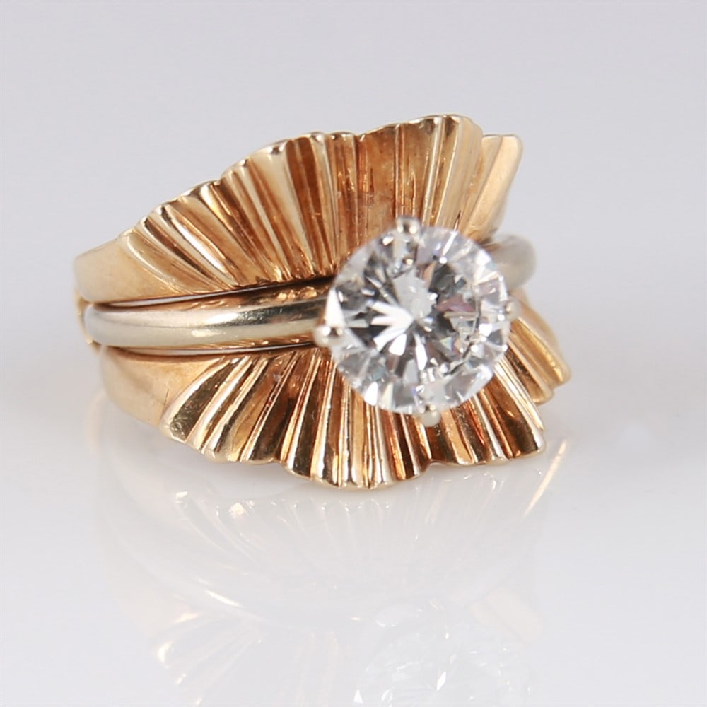 14k White/Yellow Gold Diamond Solitaire Ring (1 of 7)