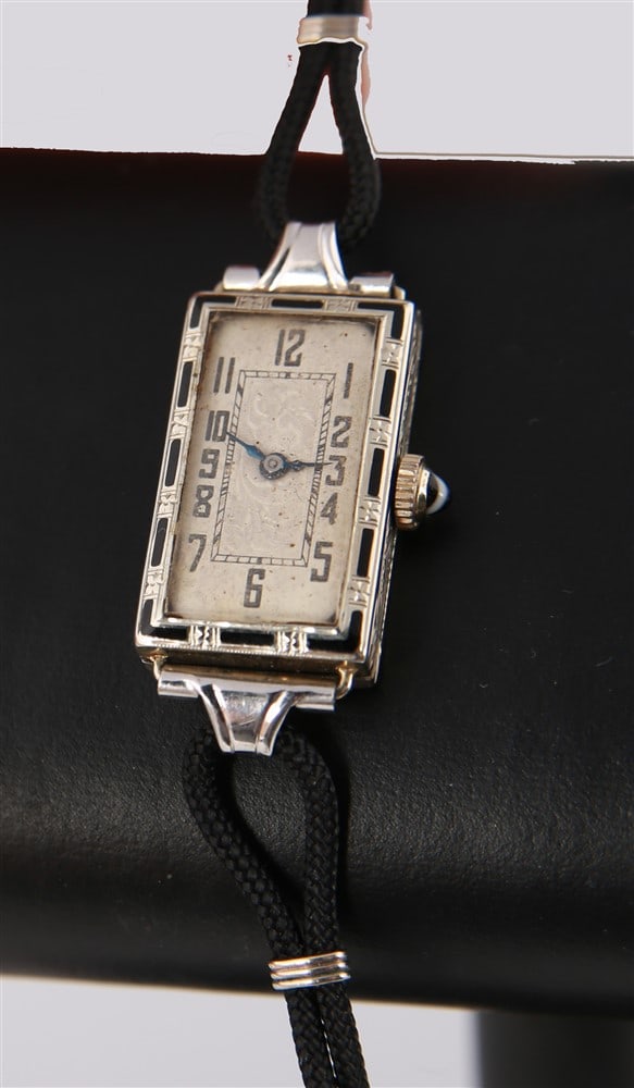 18k White Gold Art Deco Cord Watch (1 of 5)