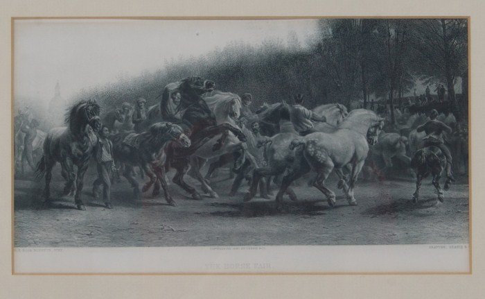 After Rosa Bonheur (1822-1899), "The Horse Fair": After Rosa Bonheur (French, 1822-1899). "The Horse Fair". Photogravure. 6 1/4" x 11 1/4". Condition: Appears fine.