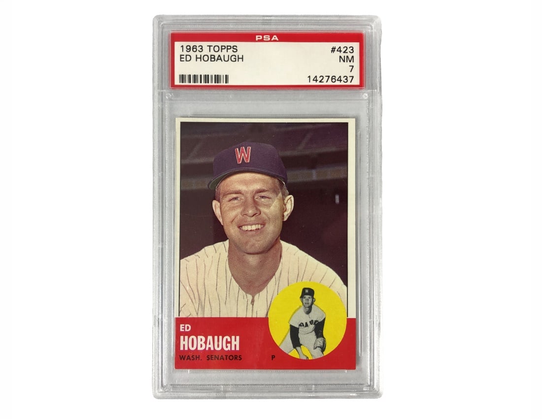 1963 Topps Ed Hobaugh Baseball Card - PSA 7 (1 of 2)