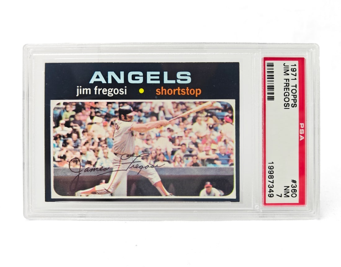 1971 Topps Jim Fregosi Baseball Card - PSA 7: A Jim Fregosi baseball card for the 1971 MLB season by Topps. The card has been slabbed and graded by PSA.