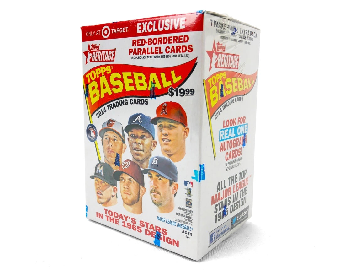 Sealed 2014 Topps Heritage 8-Pack Blaster Box: 2014 Topps Heritage Baseball Retail Blaster Box - Sealed ? Target Exclusive Includes eight packs per box, with nine cards per pack. (72 Total cards)