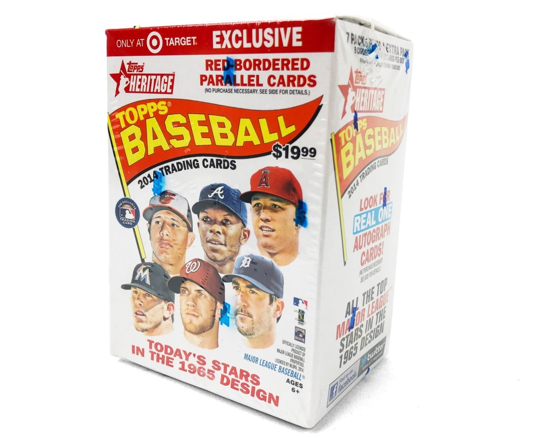 Sealed 2014 Topps Heritage 8-Pack Blaster Box: 2014 Topps Heritage Baseball Retail Blaster Box - Sealed ? Target Exclusive Includes eight packs per box, with nine cards per pack. (72 Total cards)