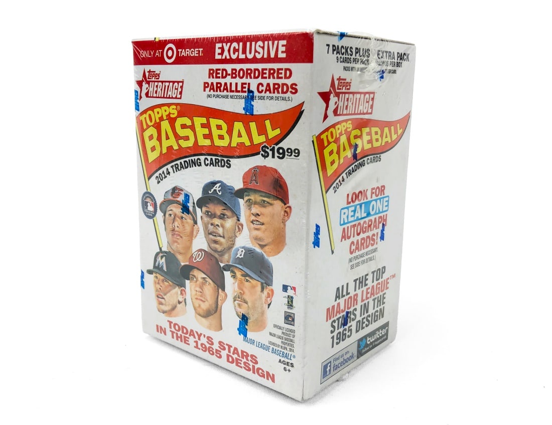 Sealed 2014 Topps Heritage 8-Pack Blaster Box: 2014 Topps Heritage Baseball Retail Blaster Box - Sealed ? Target Exclusive Includes eight packs per box, with nine cards per pack. (72 Total cards)