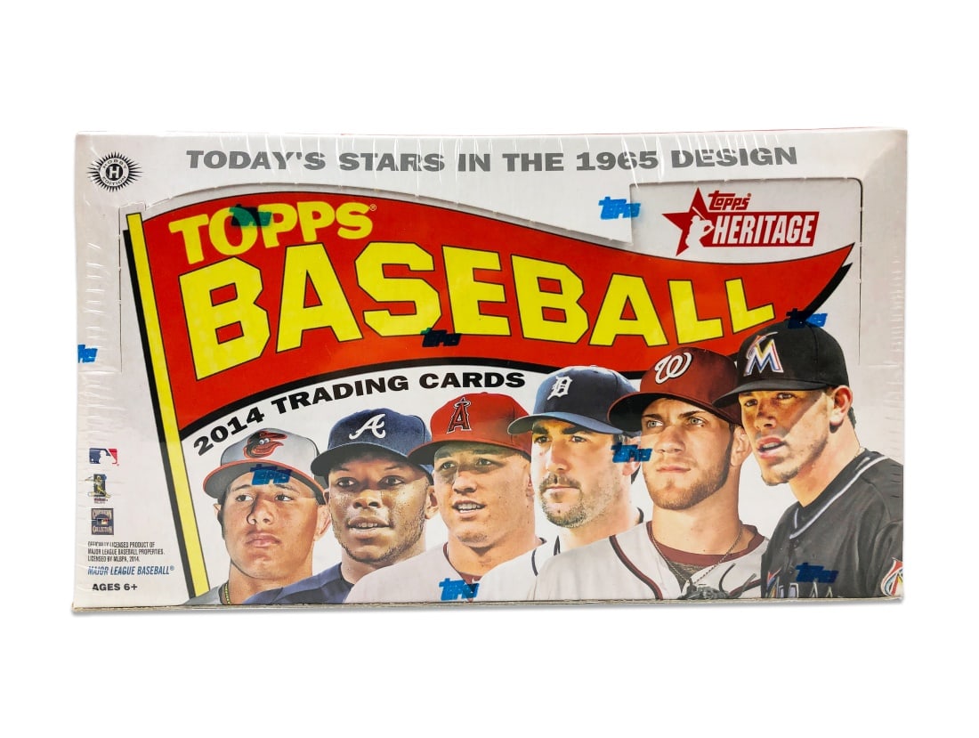 Sealed 2014 Topps Heritage 24-Pack Hobby Box: 2014 Topps Heritage Baseball Retail Hobby Box - Sealed Includes twenty-four packs per box, with nine cards per pack. (216 total cards)