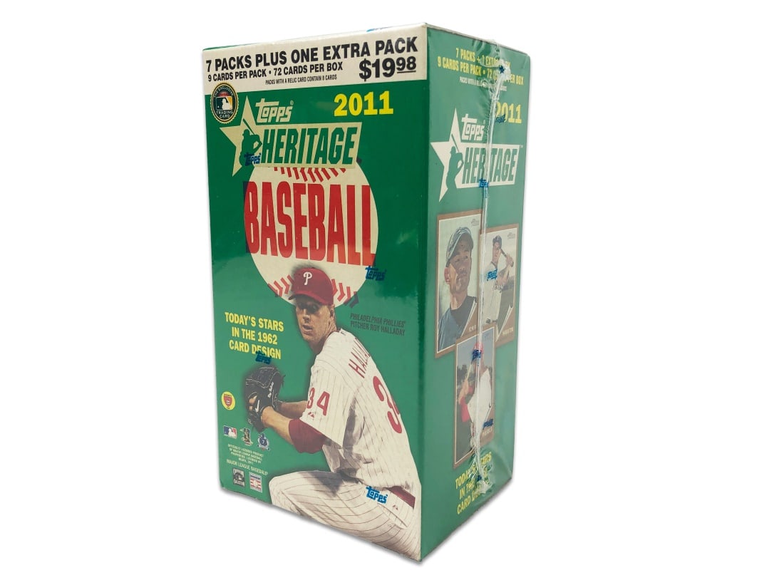 Sealed 2011 Topps Heritage 8-Pack Blaster Box: 2011 Topps Heritage Baseball Retail Blaster Box - Sealed Includes eight packs per box, with nine cards per pack. (72 Total cards)