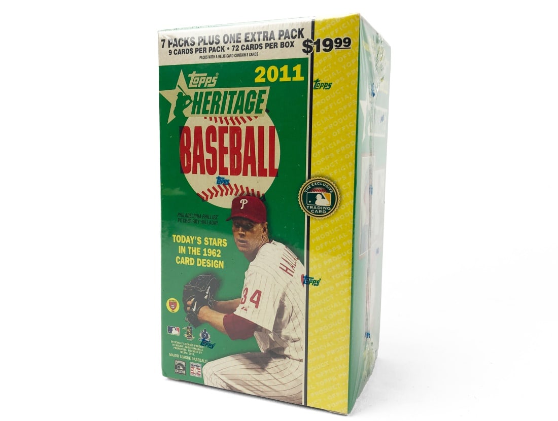 Sealed 2011 Topps Heritage 8-Pack Blaster Box: 2011 Topps Heritage Baseball Retail Blaster Box - Sealed Includes eight packs per box, with nine cards per pack. (72 Total cards)