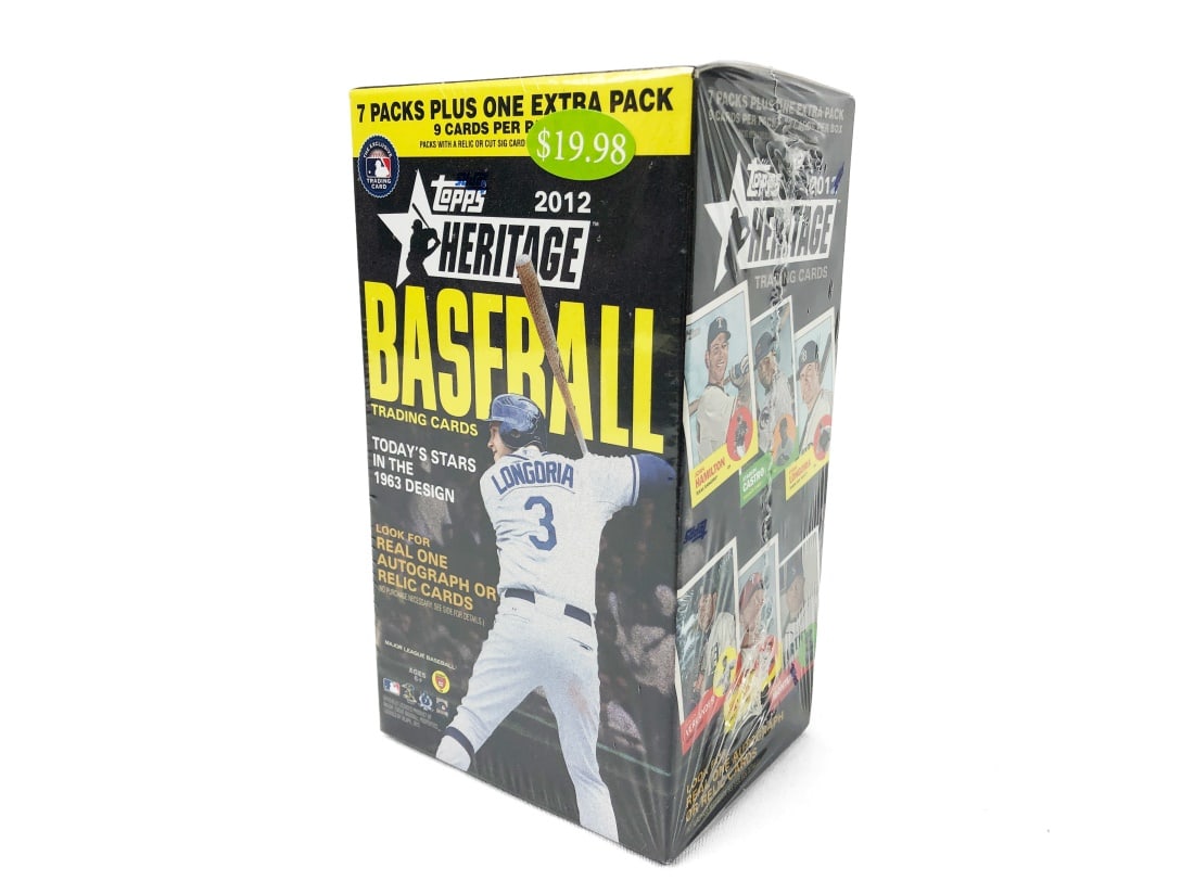 Sealed 2012 Topps Heritage 8-Pack Blaster Box: 2012 Topps Heritage Baseball Retail Blaster Box - Sealed Includes eight packs per box, with nine cards per pack. (72 Total cards)