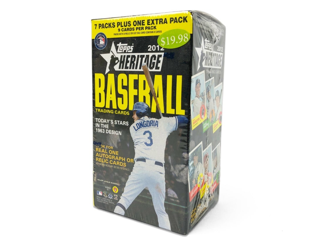 Sealed 2012 Topps Heritage 8-Pack Blaster Box: 2012 Topps Heritage Baseball Retail Blaster Box - Sealed Includes eight packs per box, with nine cards per pack. (72 Total cards)