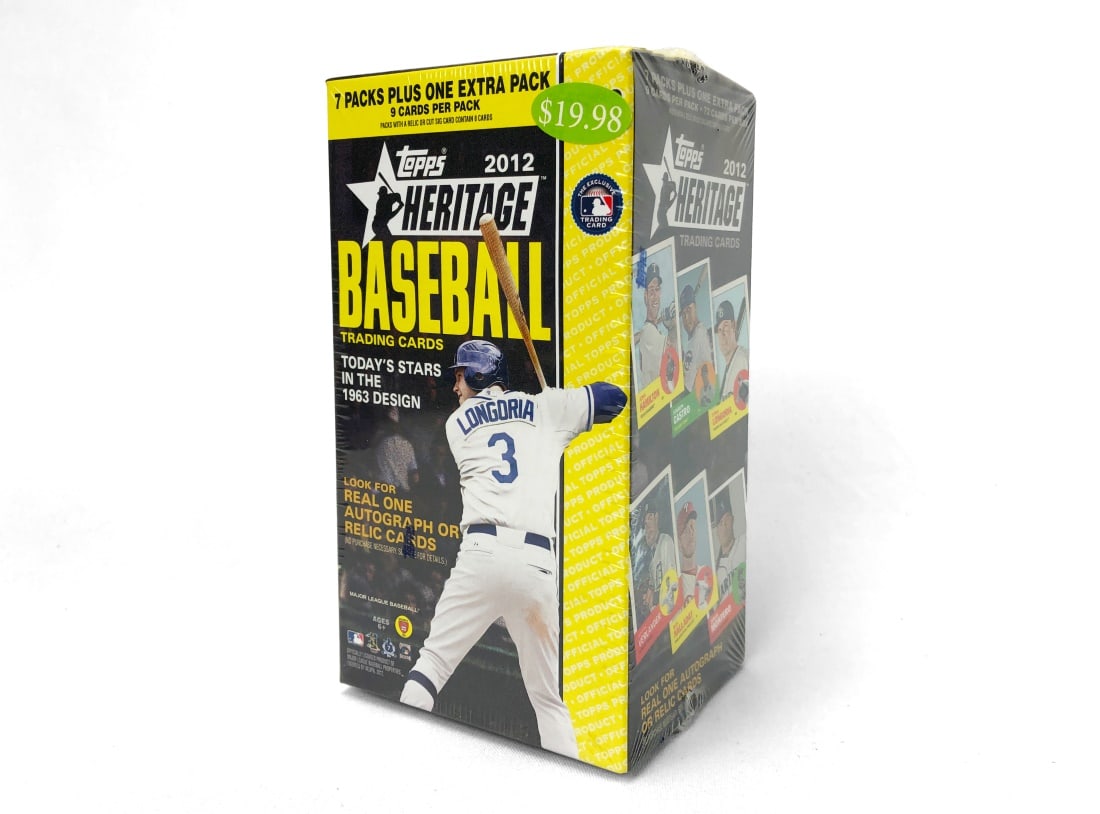 Sealed 2012 Topps Heritage 8-Pack Blaster Box: 2012 Topps Heritage Baseball Retail Blaster Box - Sealed Includes eight packs per box, with nine cards per pack. (72 Total cards)
