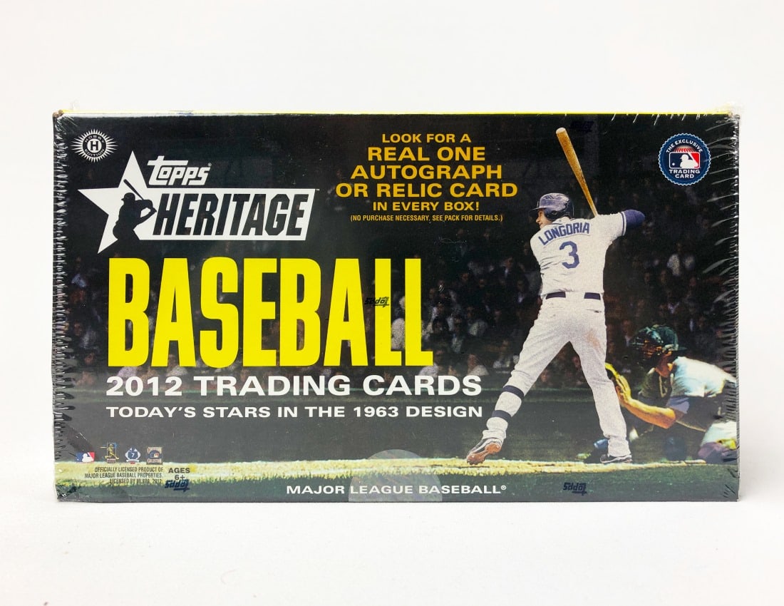 Sealed 2012 Topps Heritage 24-Pack Hobby Box: 2012 Topps Heritage Baseball Hobby Edition Box - Sealed Includes 24 packs per box, with nine cards per pack. (216 Total cards)