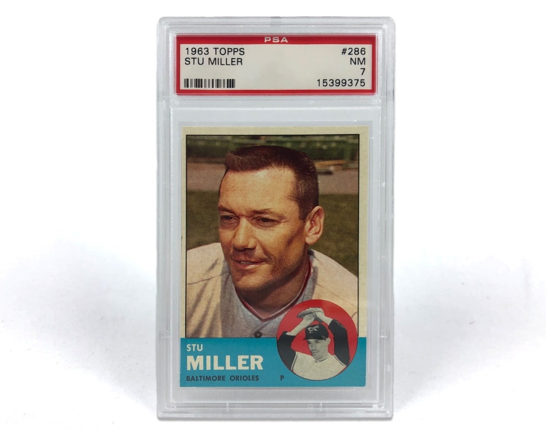 1963 Topps Stu Miller Baseball Card - PSA 7 (1 of 2)
