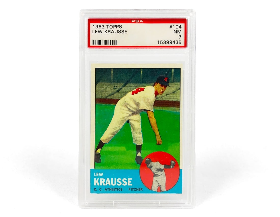 1963 Topps Lew Krausse Baseball Card - PSA 7 (1 of 2)