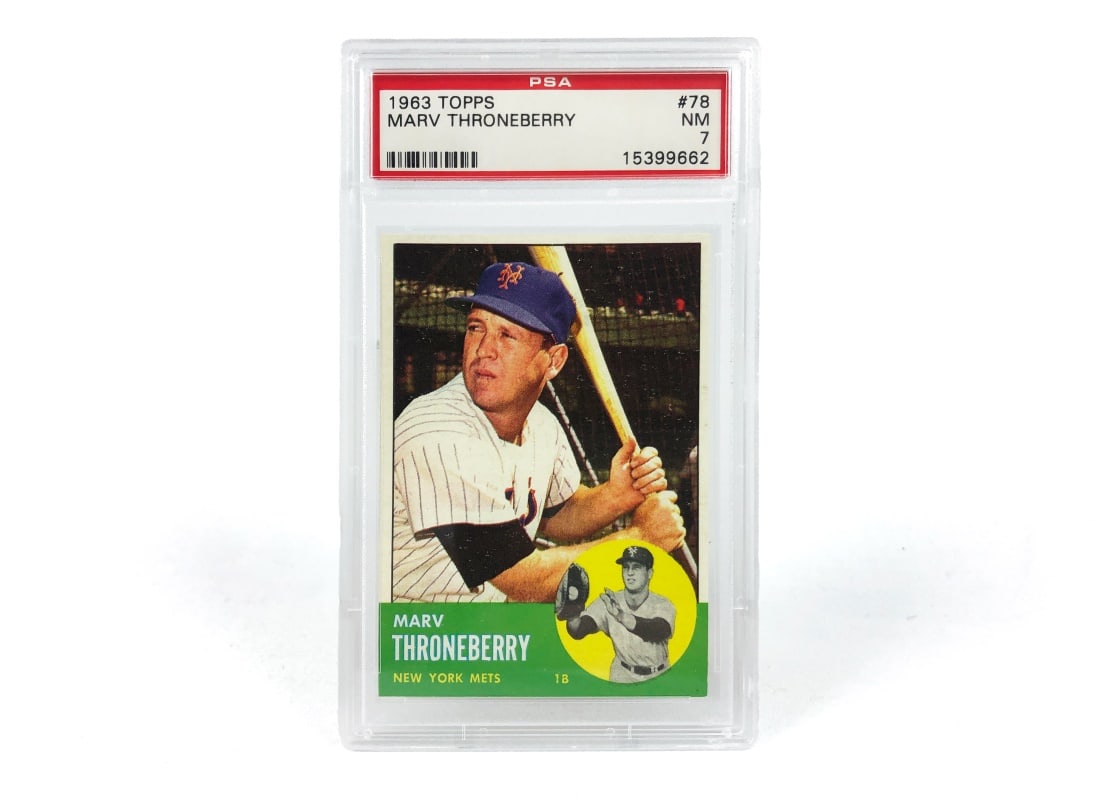 1963 Topps Marv Throneberry Baseball Card - PSA 7 (1 of 2)