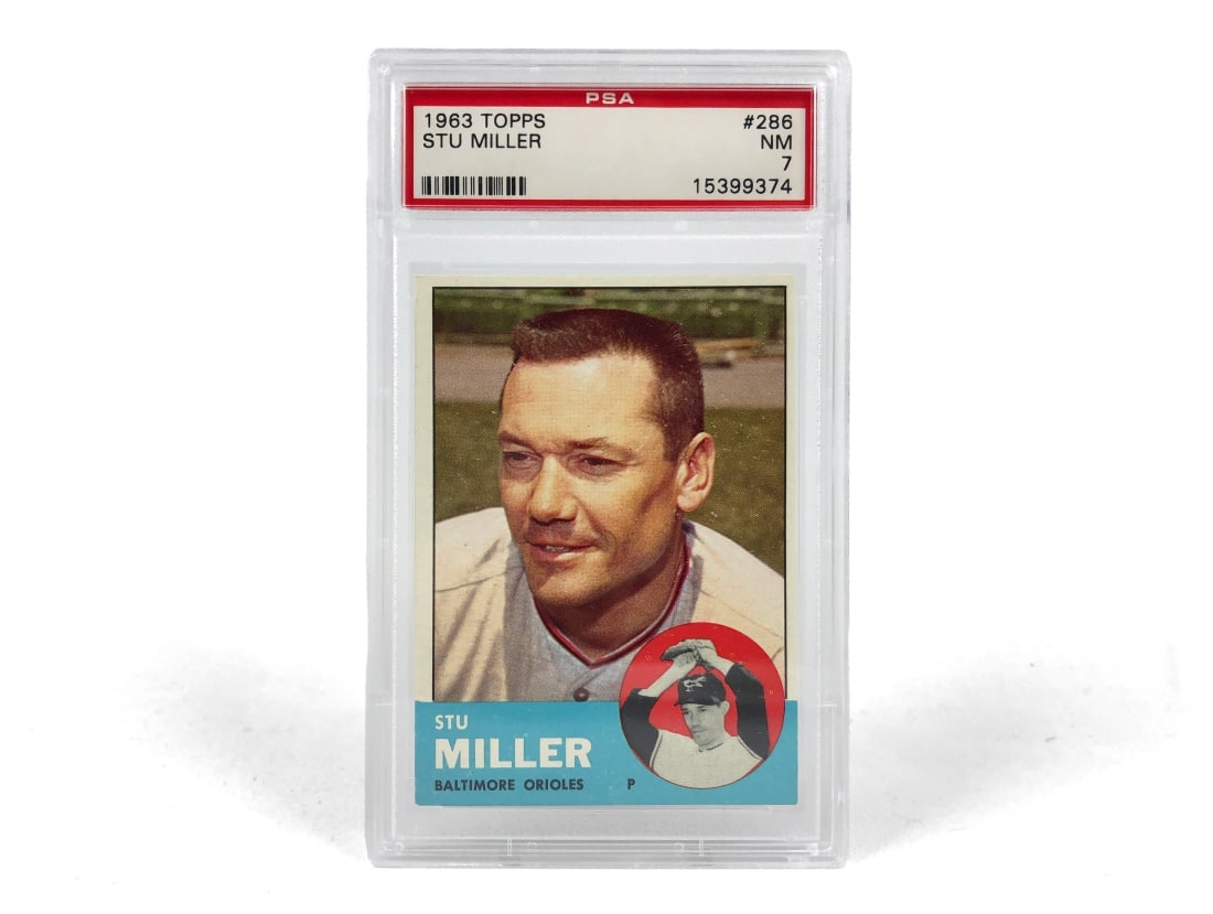 1963 Topps Stu Miller Baseball Card - PSA 7 (1 of 2)