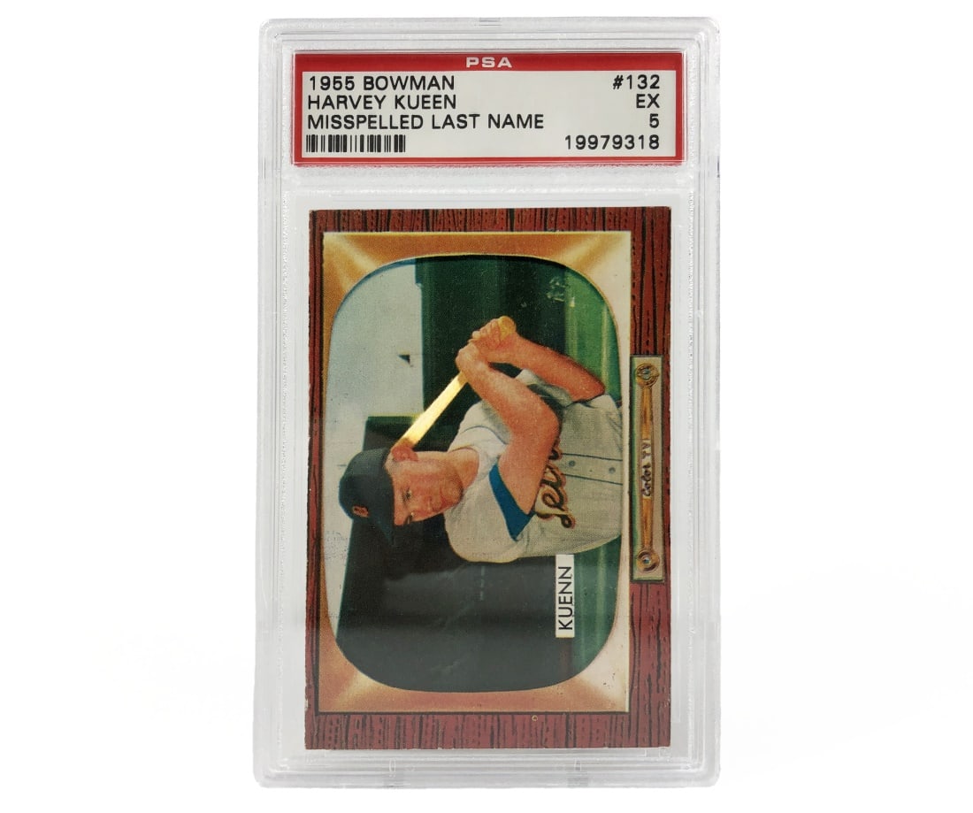 1955 Bowman Harvey Kueen Card (w/ Error) - PSA 5 (1 of 2)