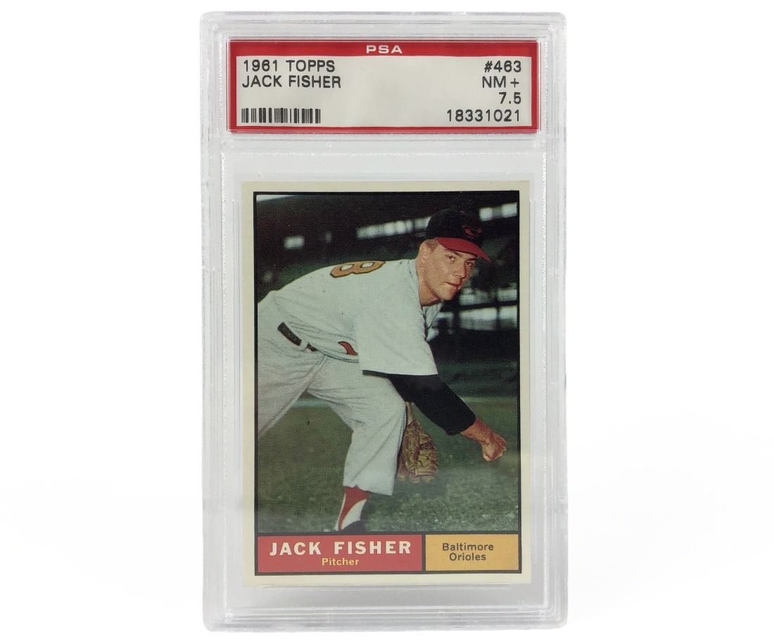 1961 Topps Jack Fisher Baseball Card - PSA 7.5 (1 of 2)