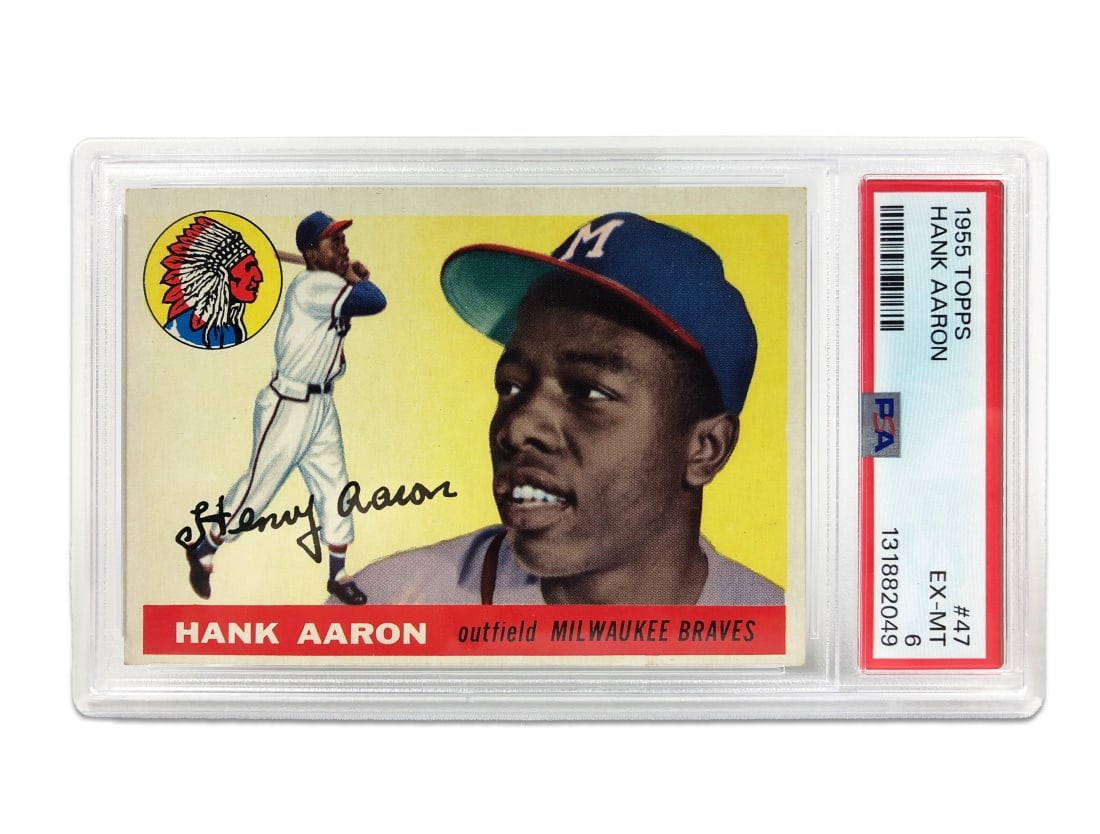 1955 Topps Hank Aaron Baseball Card - PSA 6 (1 of 3)