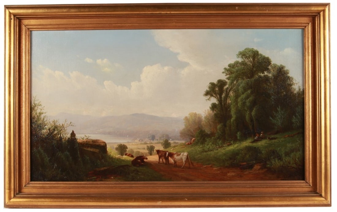 William Hart, "Cows" Oil on Canvas (1 of 7)