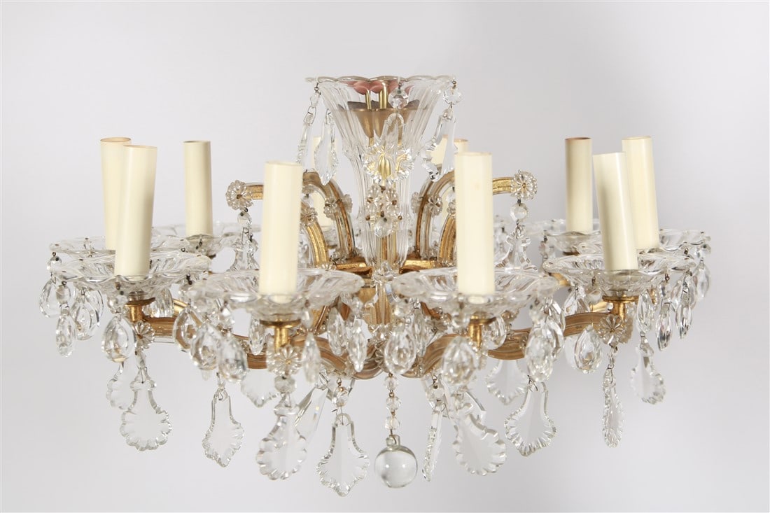 Baccarat Style Ten Light Crystal Chandelier (1 of 2)