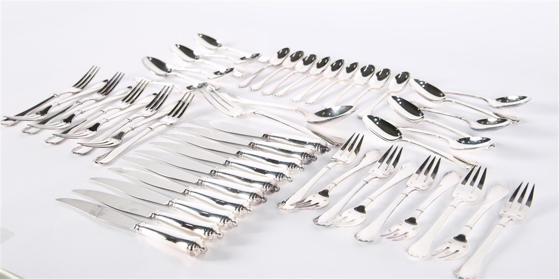 Puiforcat, "Richelieu" Silver Plated Flatware Set (1 of 6)