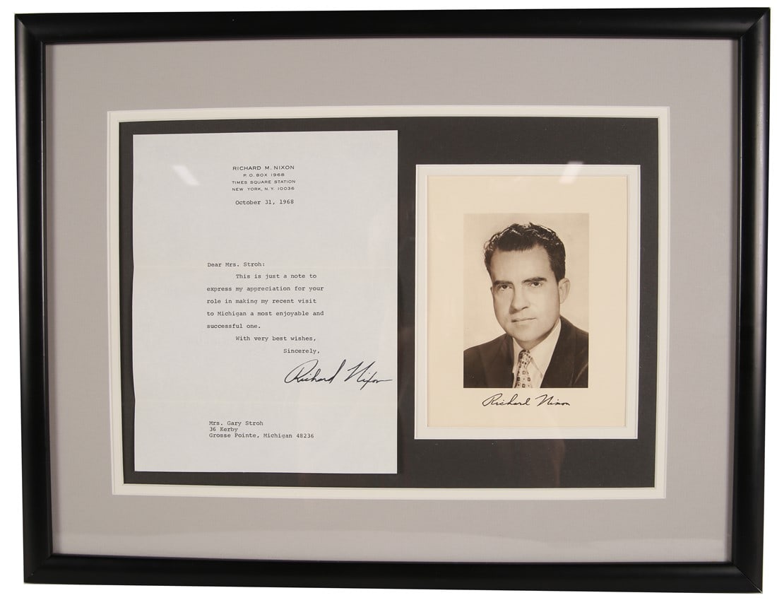Richard Nixon, Framed Letter and Photograph (1 of 4)