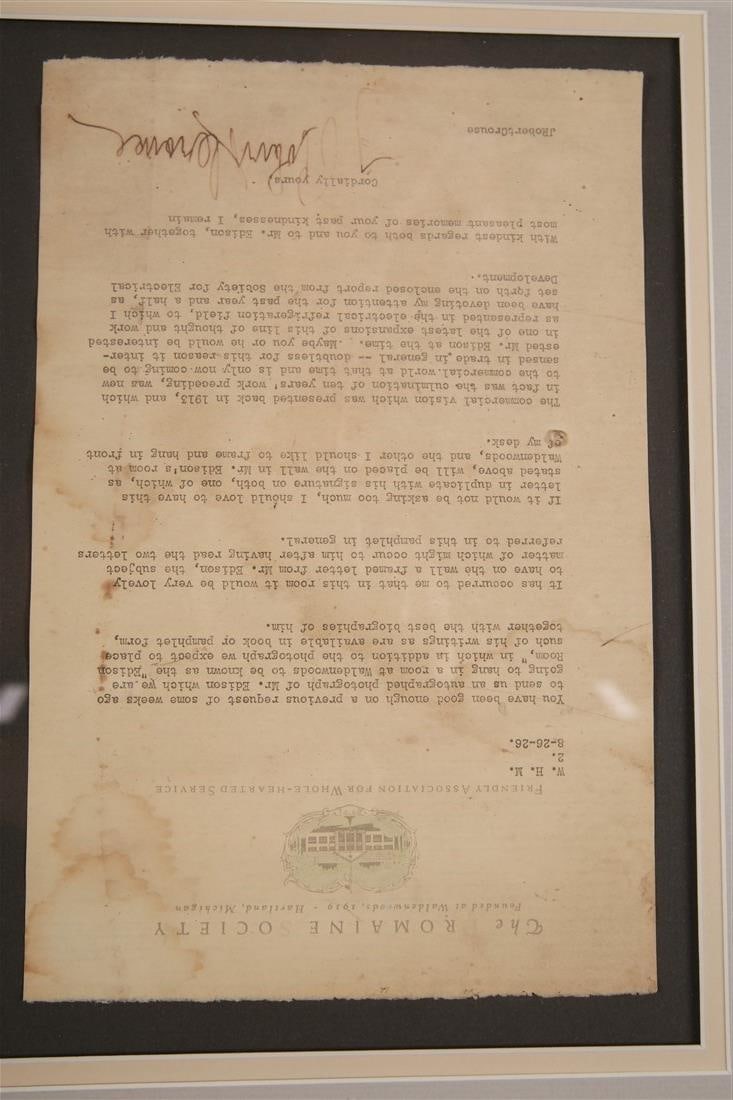 Thomas Edison, Framed Signed Letters - 4
