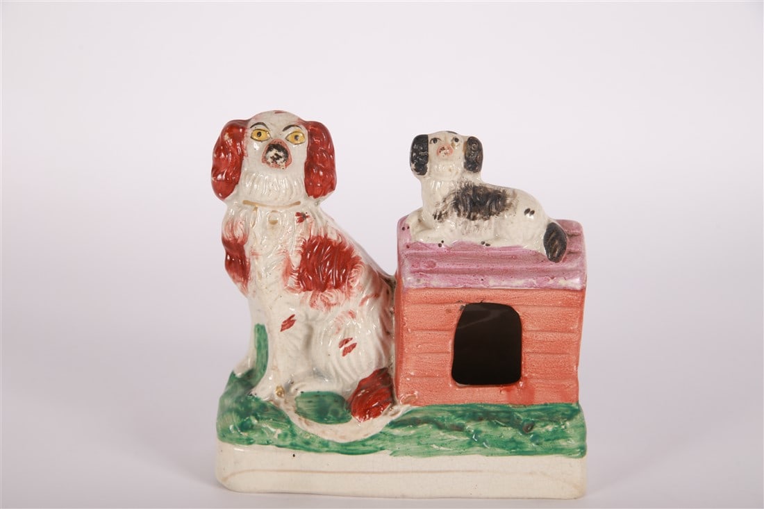 Staffordshire, Spaniels with Doghouse (1 of 3)