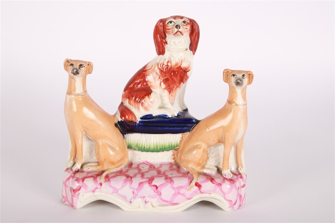 Staffordshire, Three Seated Dogs (1 of 3)