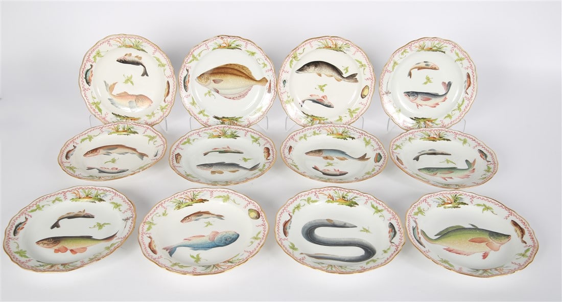 Meissen, Set of Twelve Porcelain Fish Plates (1 of 6)