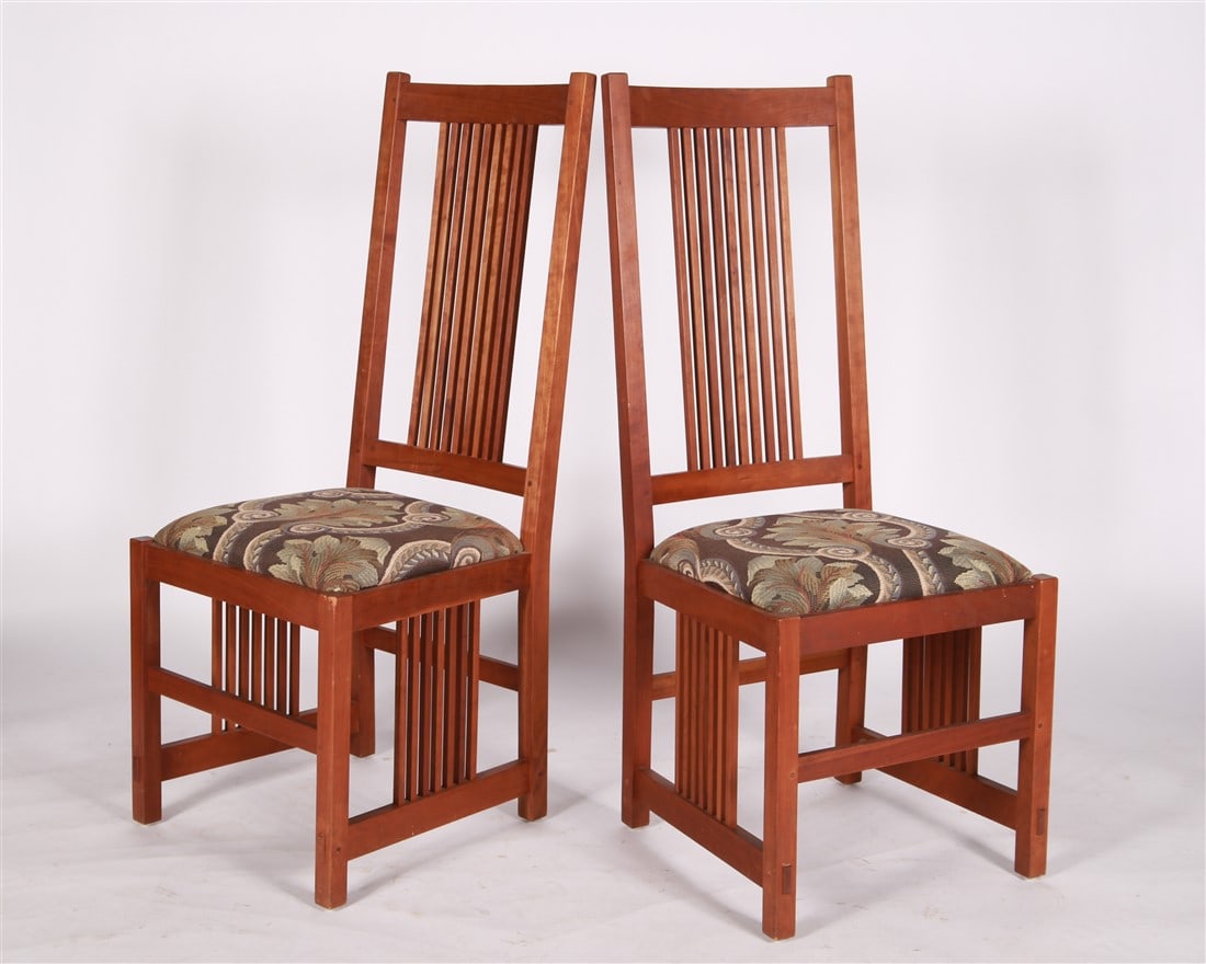 Stickley Furniture, Two Wood Dining Chairs (1 of 6)